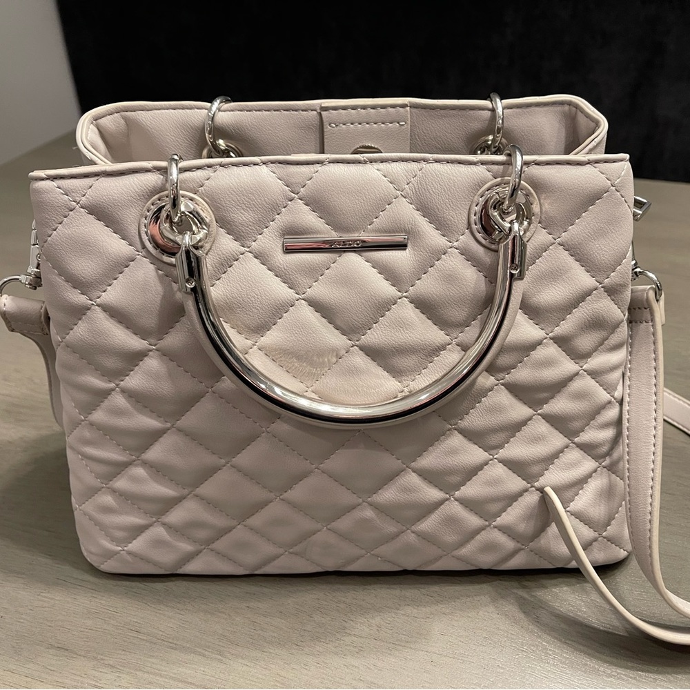 Aldo Gray Quilted Crossbody Handbag